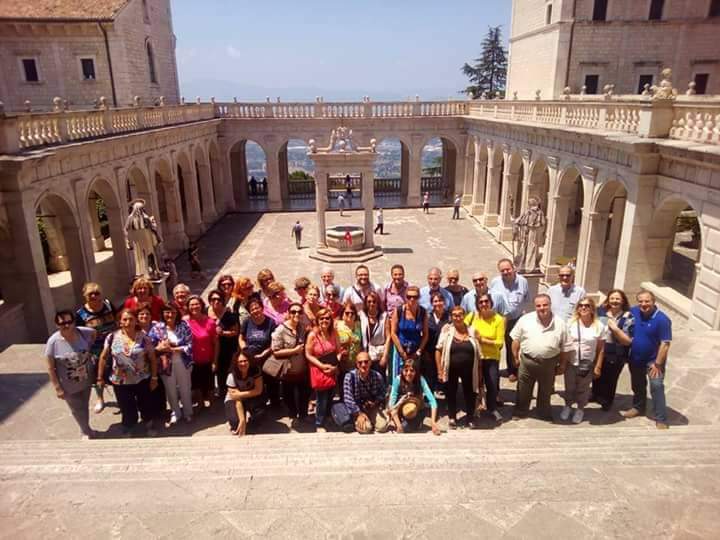 Visita dell'Abbazia di Montecassino foto di gruppo